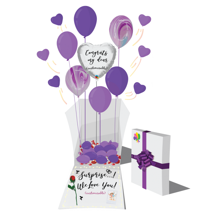 24hrs Blooms and Balloons Bestselling Surprise Gift Box Surprise Me